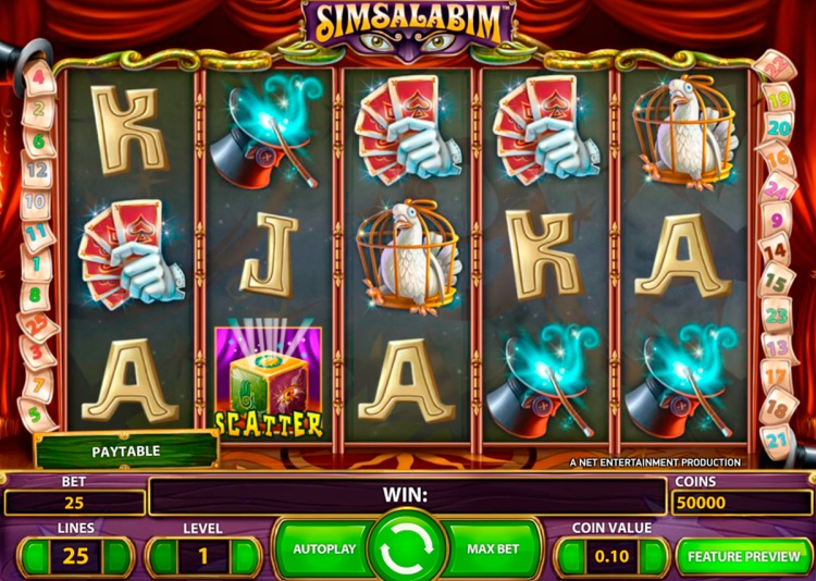 Игровой автомат «SimSalabim» на зеркале Joycasino