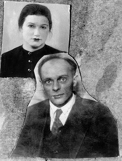 Тамара Мейер (Липавская), Яков Друскин. Фотомонтаж из альбома Т. Мейер (Липавской), 1930-е.