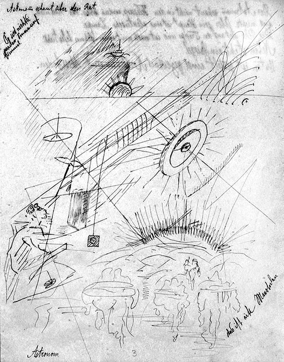 Astronom (Астроном). Из тетрадных рисунков Даниила Ювачева, 1919 г.